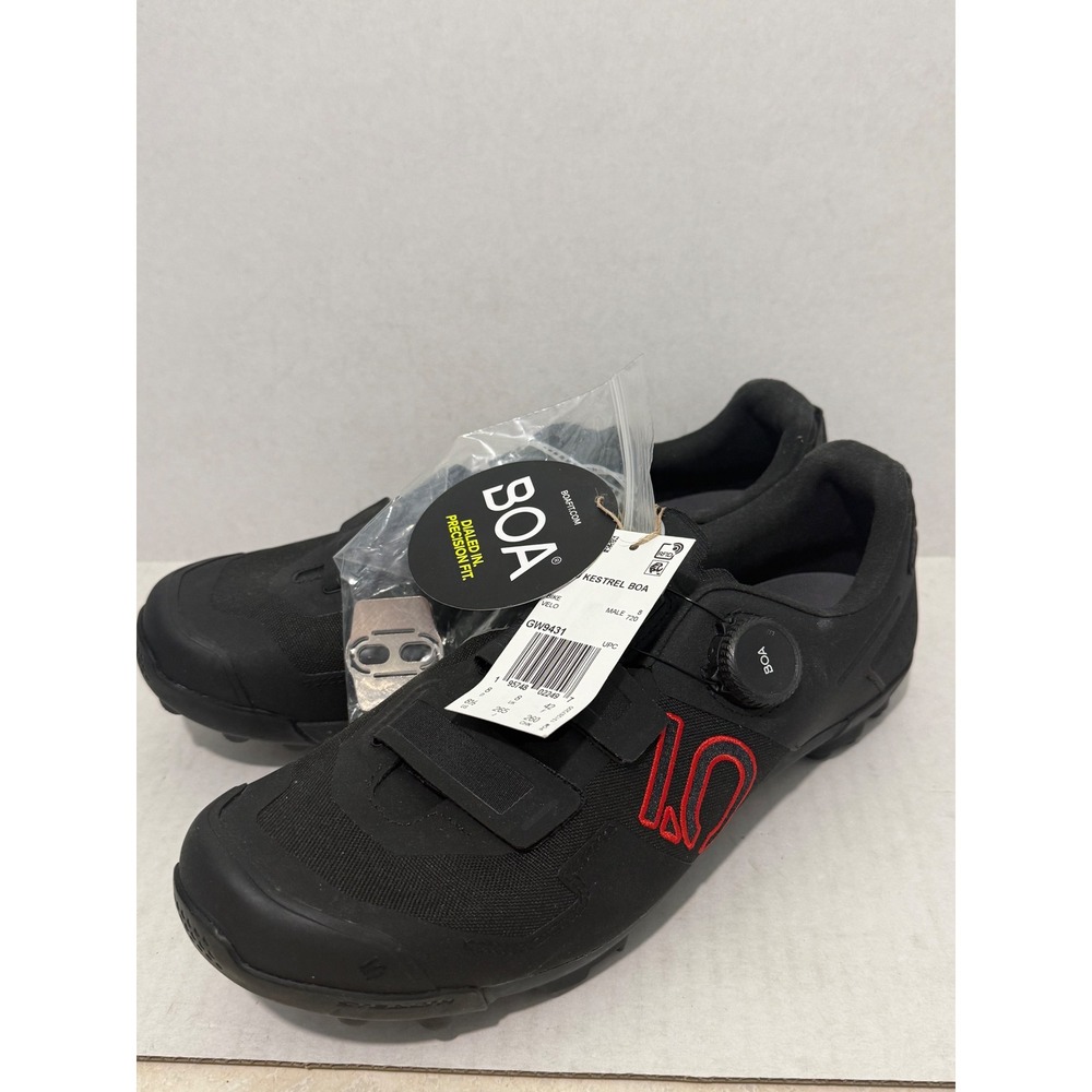 Five Ten Kestrel BOA Mountain Bike Shoes Black Red GW9431 Mens 8 Womens 8.5